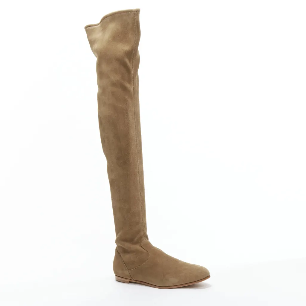 Gianvito Rossi Camoscio Brown Leather Good - Back View