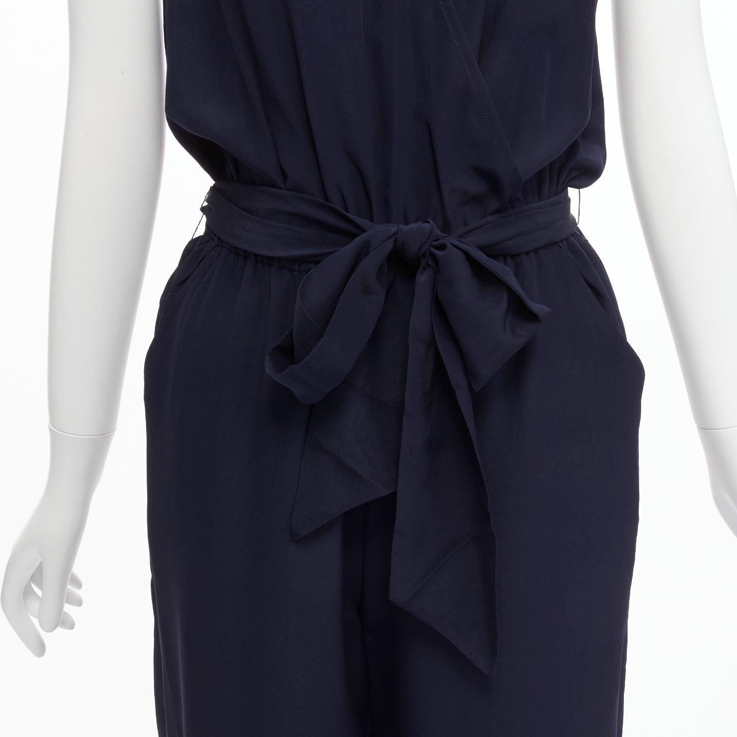 Tory Burch Navy Wrap Jumpsuit - Back view