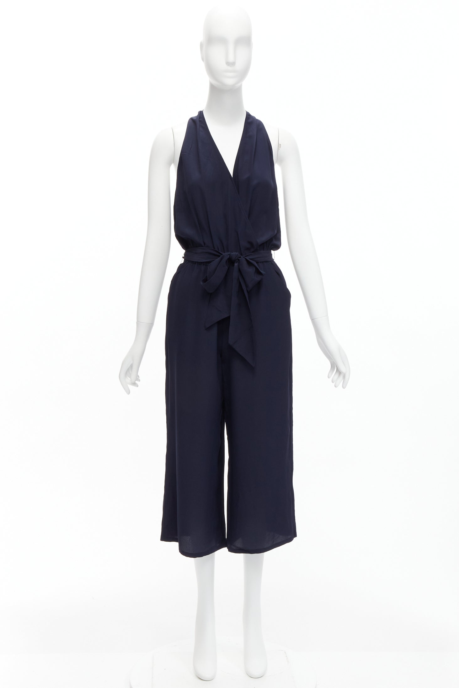 Tory Burch Navy Wrap Jumpsuit - Image 11