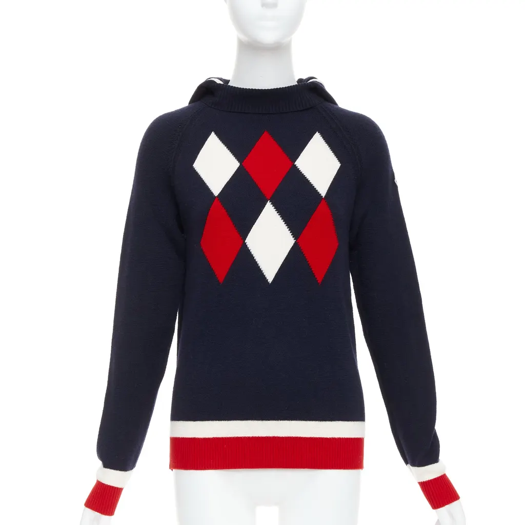 Moncler Argyle Turtleneck Sweater Red Wool Never worn - Front View