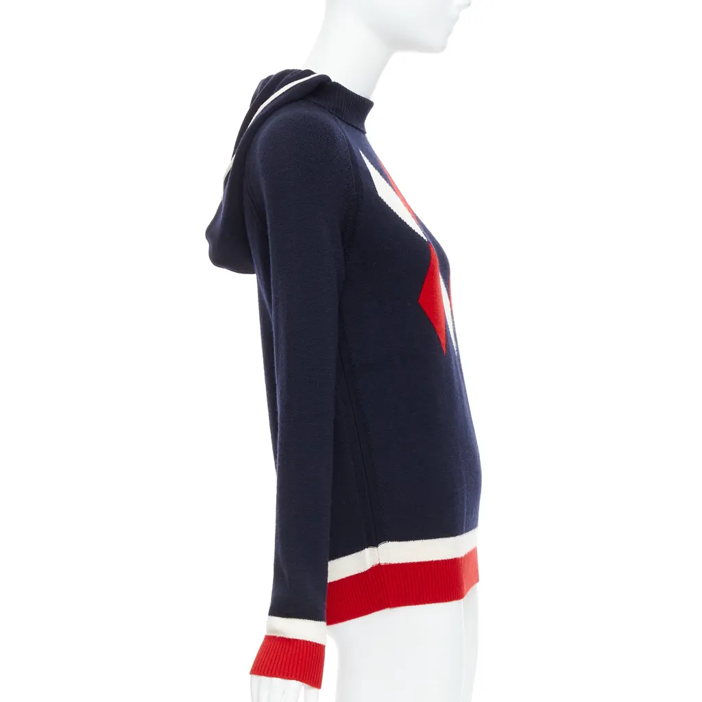 Moncler Argyle Turtleneck Sweater Red Wool Never worn - Model View