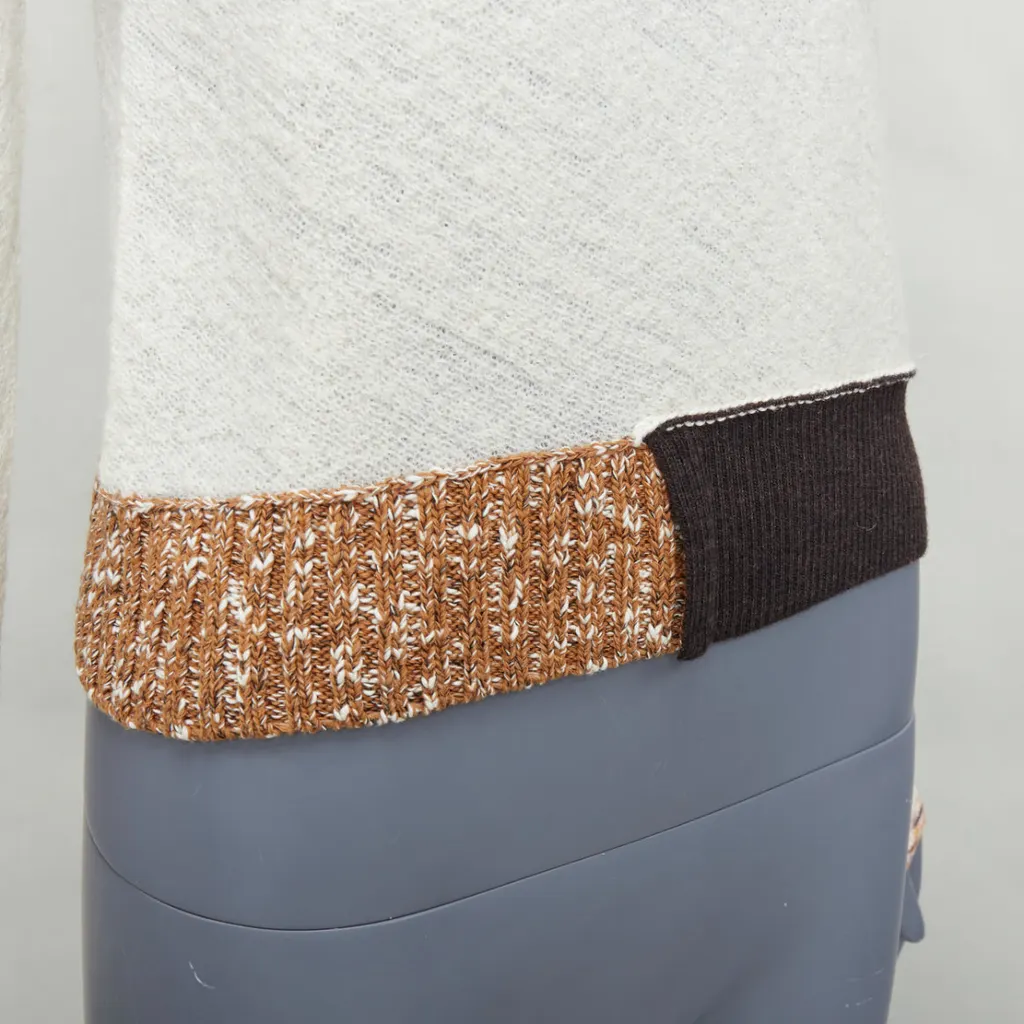 Celine Colorblock Hem Sweater Ecru Wool Never worn - Back View