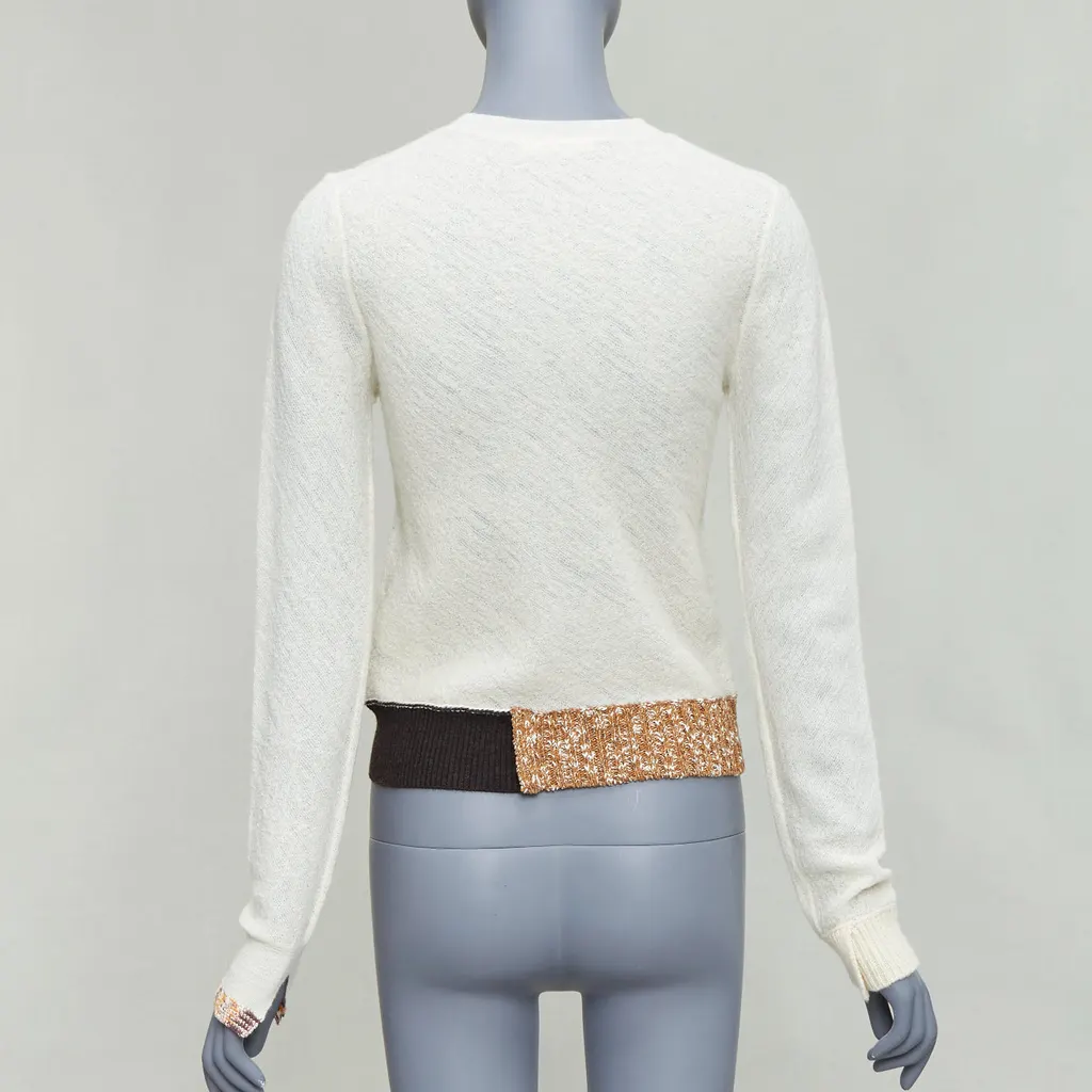 Celine Colorblock Hem Sweater Ecru Wool Never worn - Box View