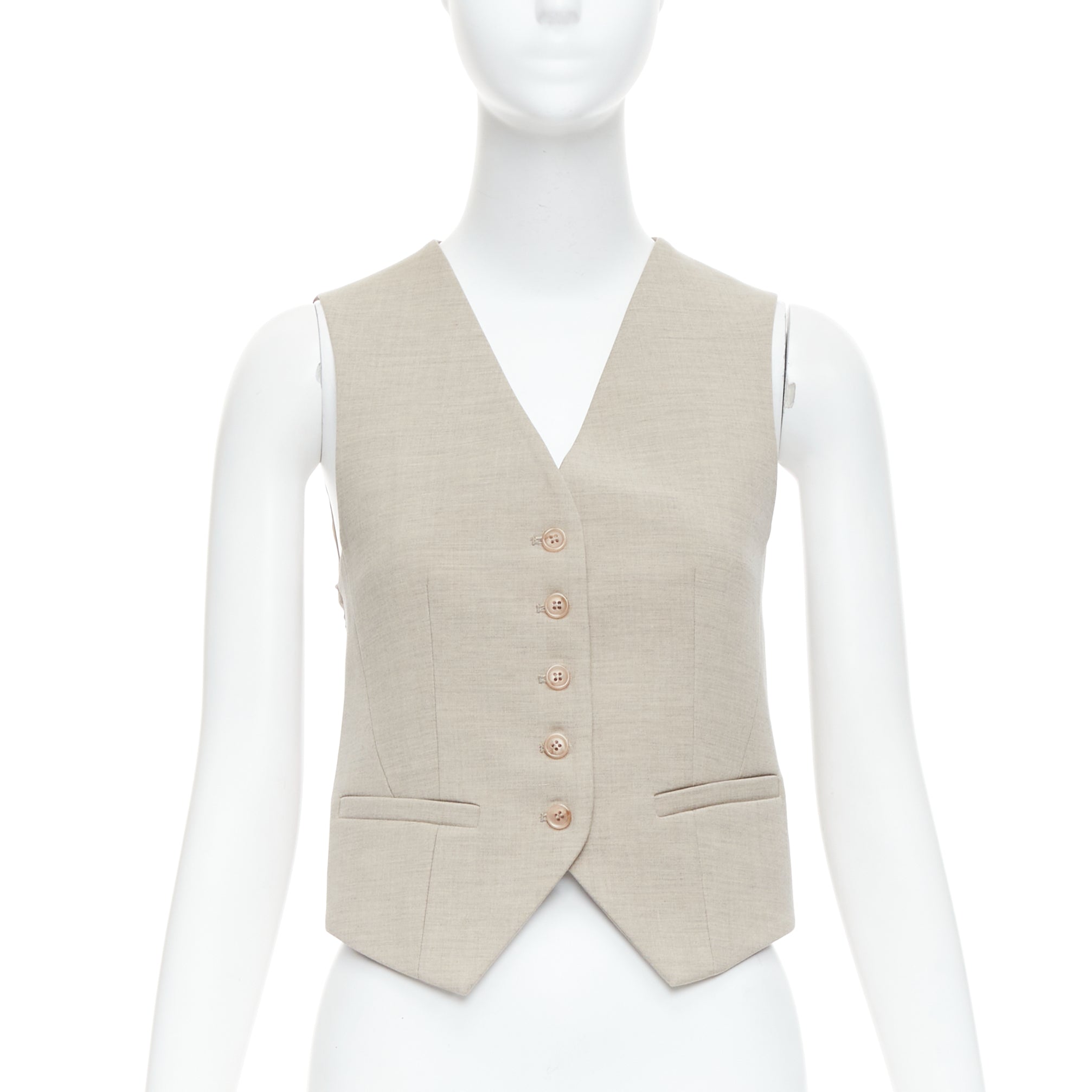 The Frankie Shop Khaki Waistcoat Vest