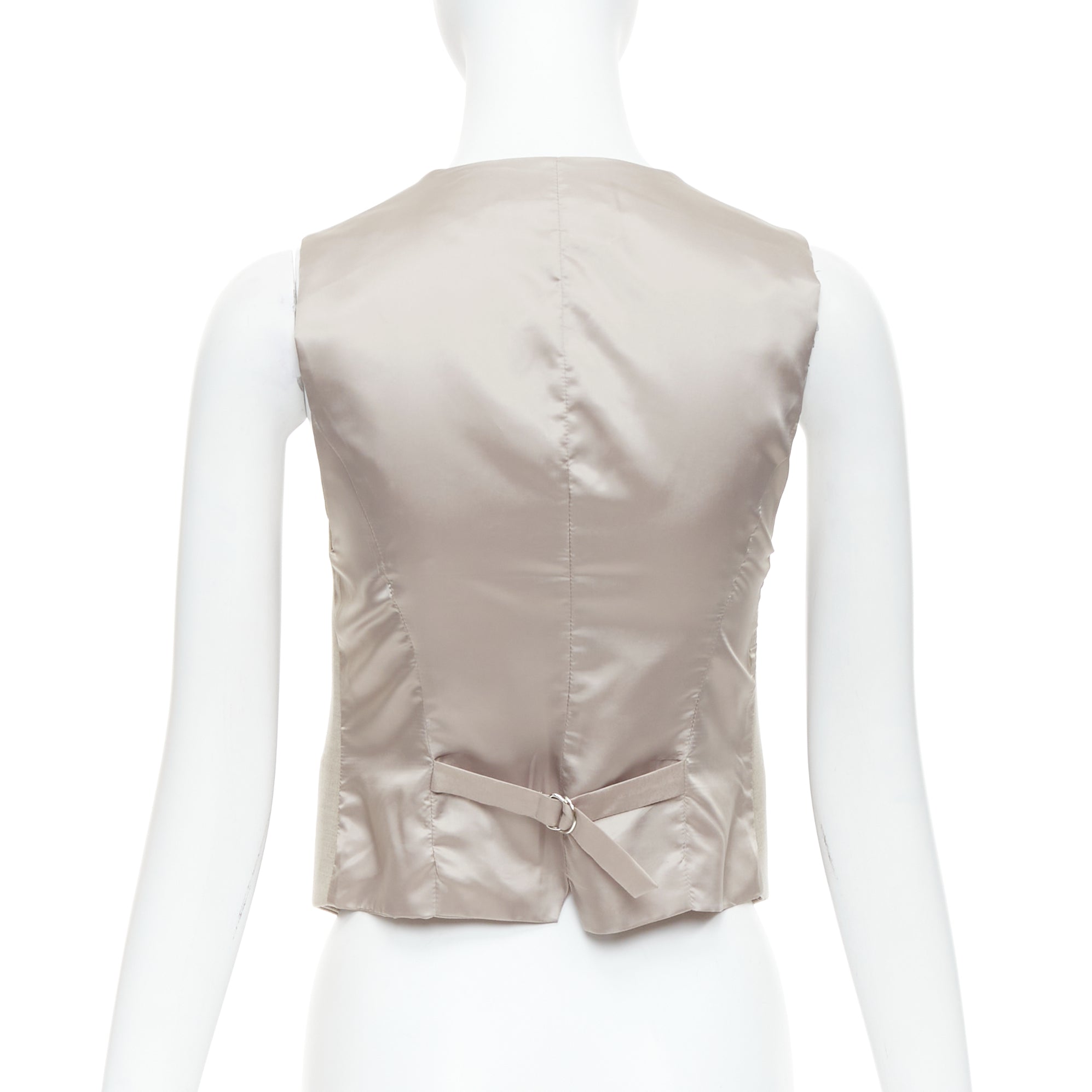 The Frankie Shop Khaki Waistcoat Vest - Back view