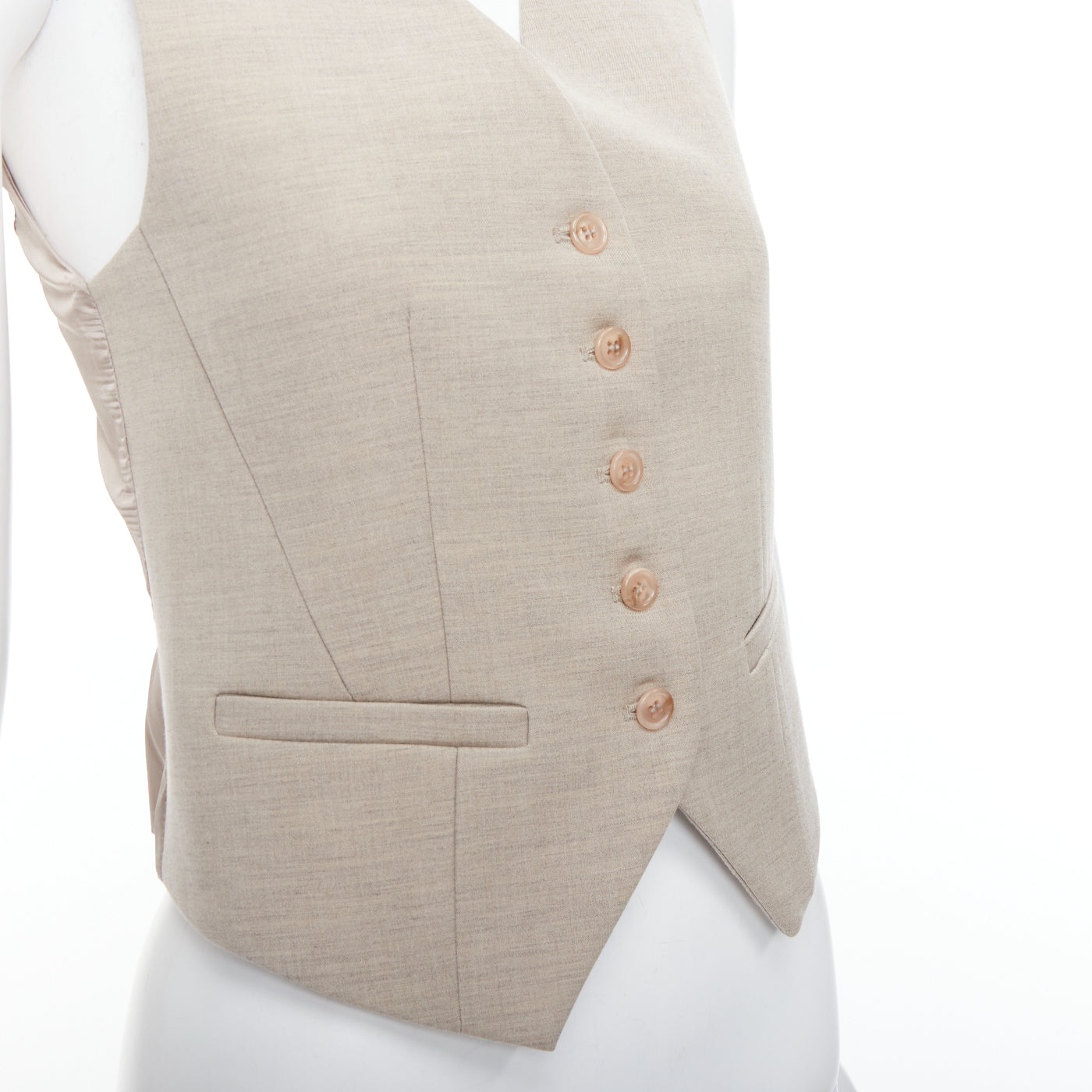 The Frankie Shop Khaki Waistcoat Vest - Detail 2