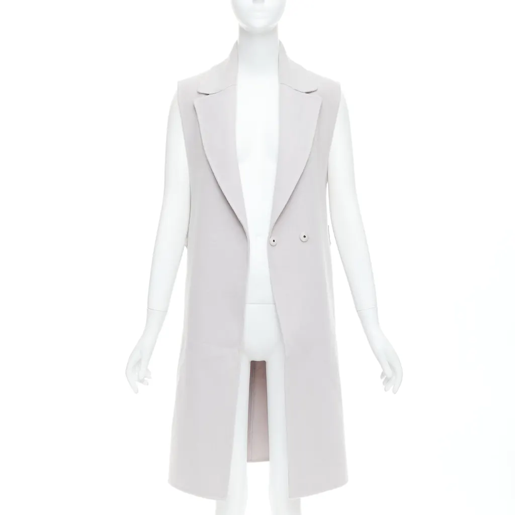Jil Sander Grey Vest Coat Grey Wool Very good - Front View