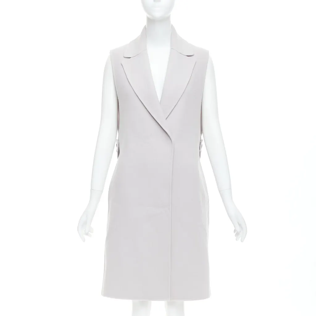 Jil Sander Grey Vest Coat Grey Wool Very good - Inside View