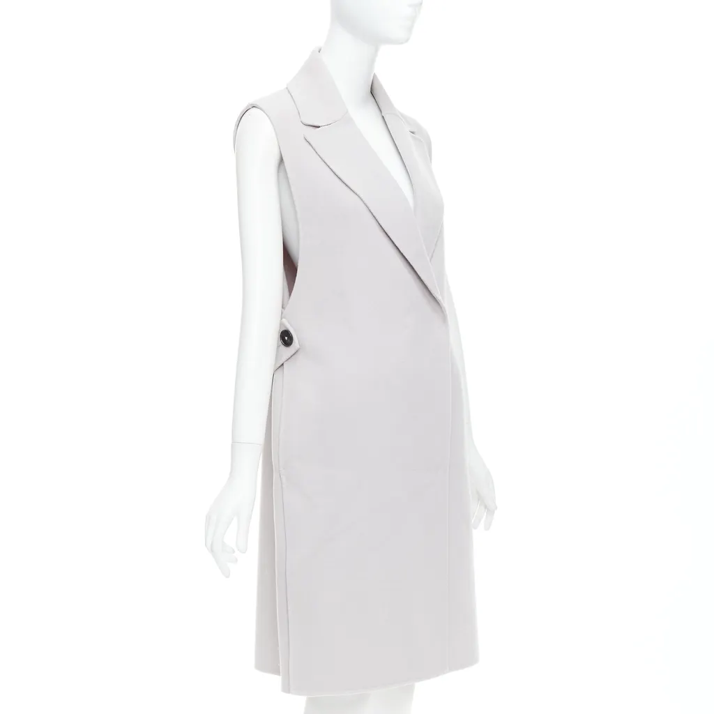 Jil Sander Grey Vest Coat Grey Wool Very good - Model View