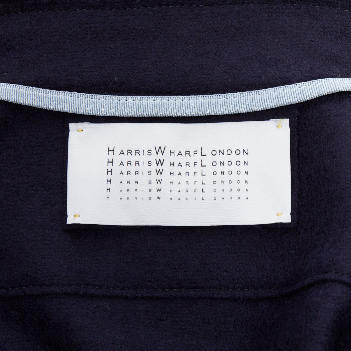 Harris Wharf London Navy Wool Biker Jacket - Image 11