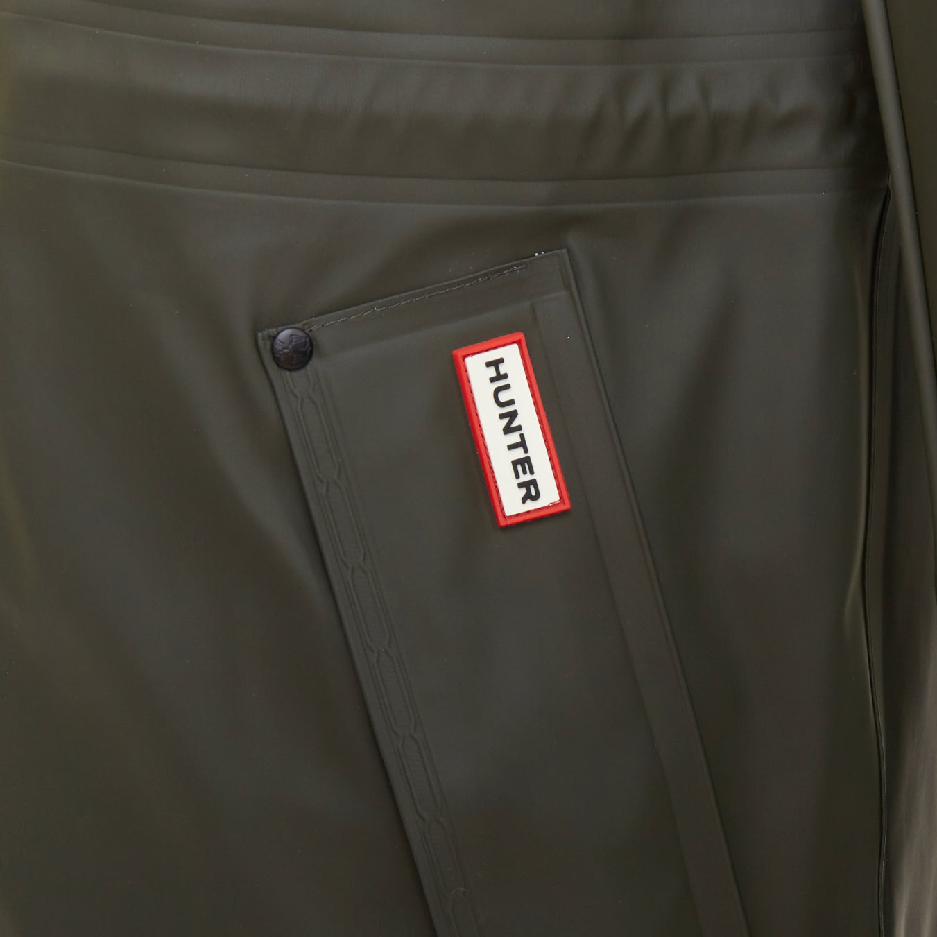 Hunter Green Rubberized Rain Jacket - Back view