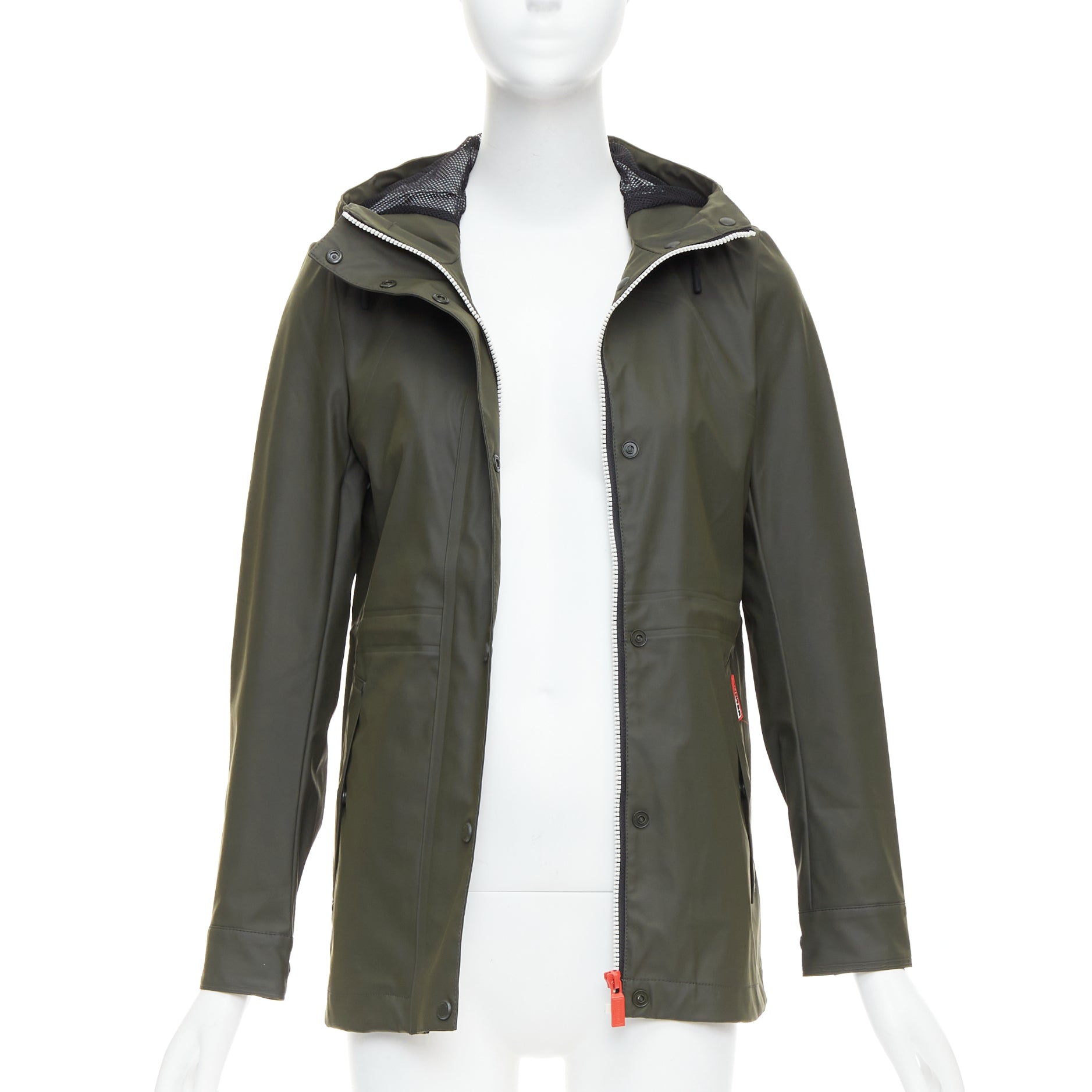 Hunter Green Rubberized Rain Jacket - Image 6