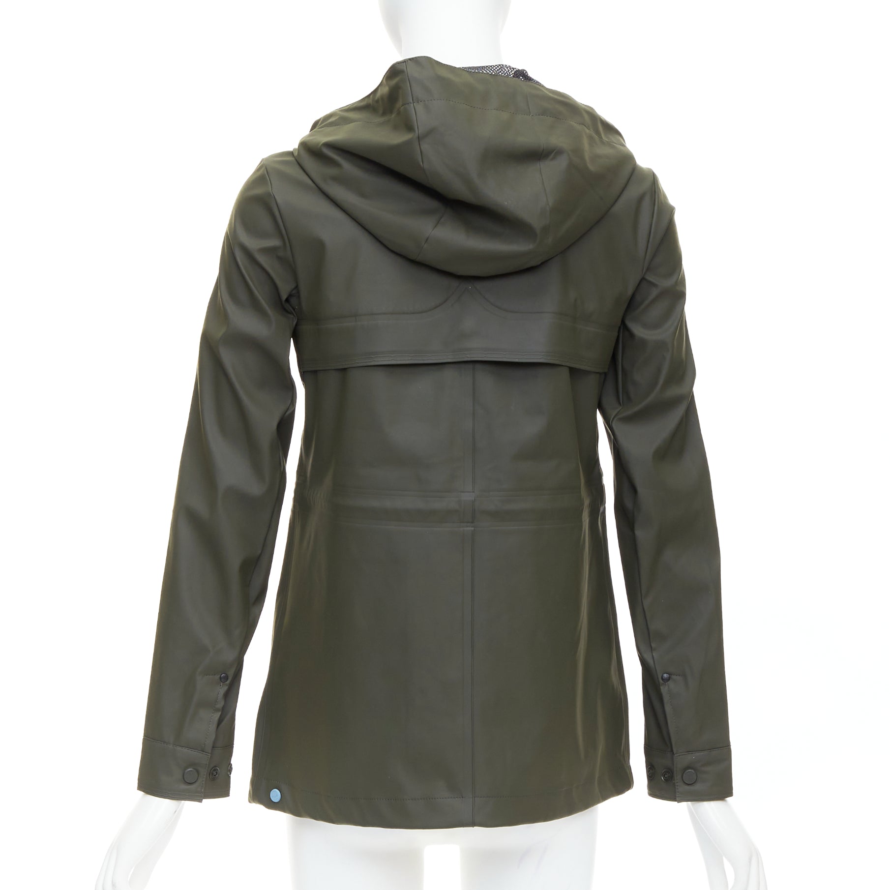 Hunter Green Rubberized Rain Jacket - Detail 1