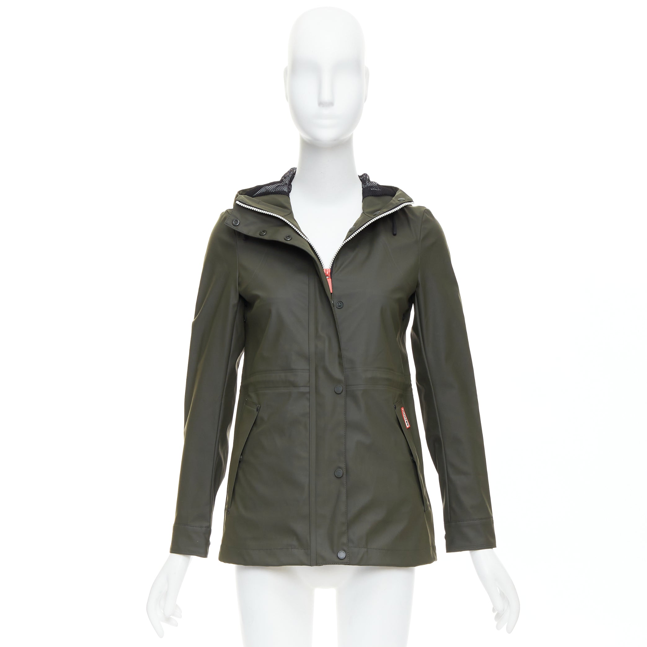 Hunter Green Rubberized Rain Jacket - Image 12