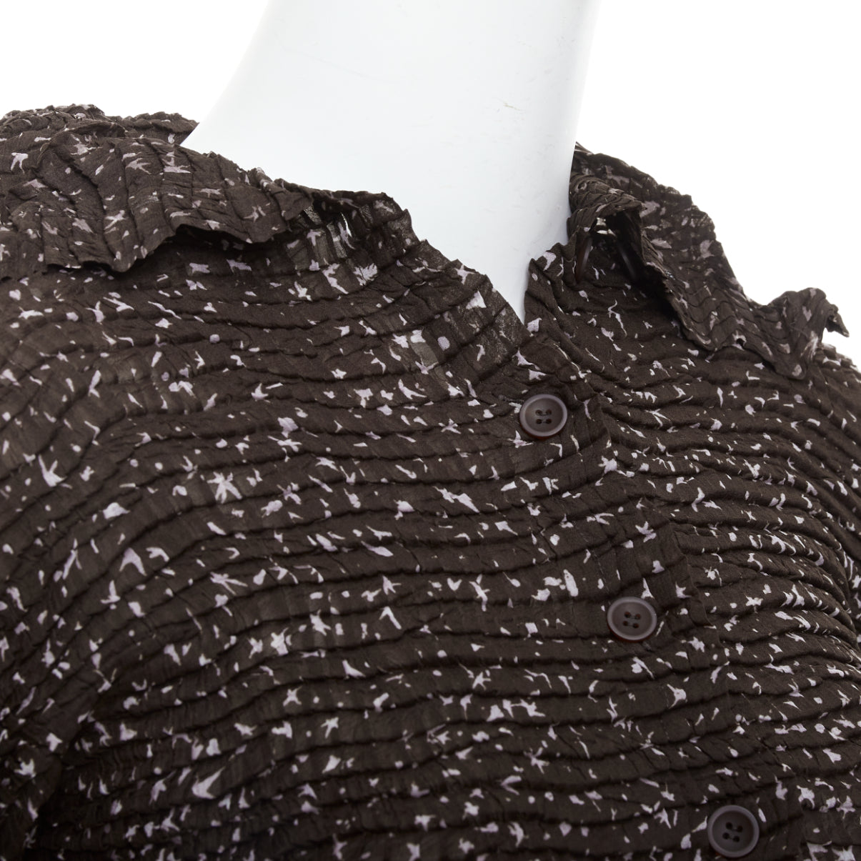 Issey Miyake Speckle Crinkle Shirt - Back view