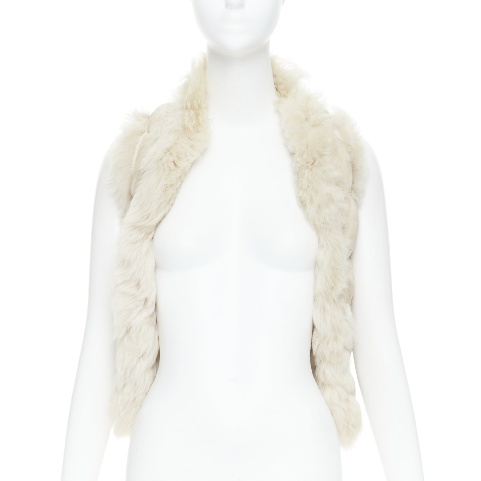 Joseph Beige Fur Bolero Vest - Image 6