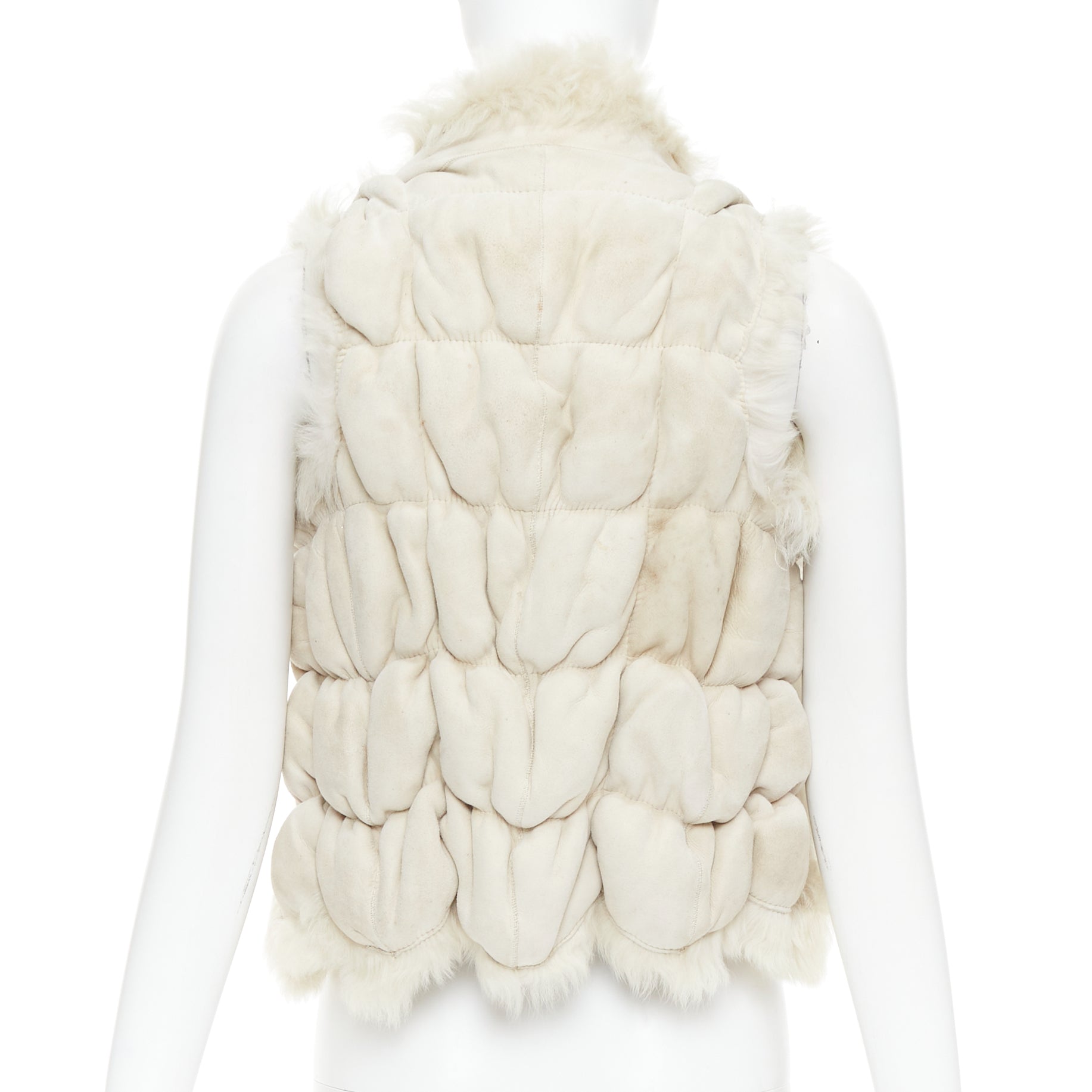 Joseph Beige Fur Bolero Vest - Side view