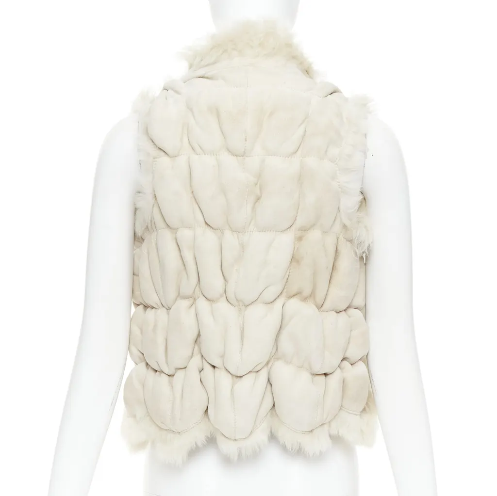 Joseph Beige Fur Bolero Vest Beige Leather Fair - Box View