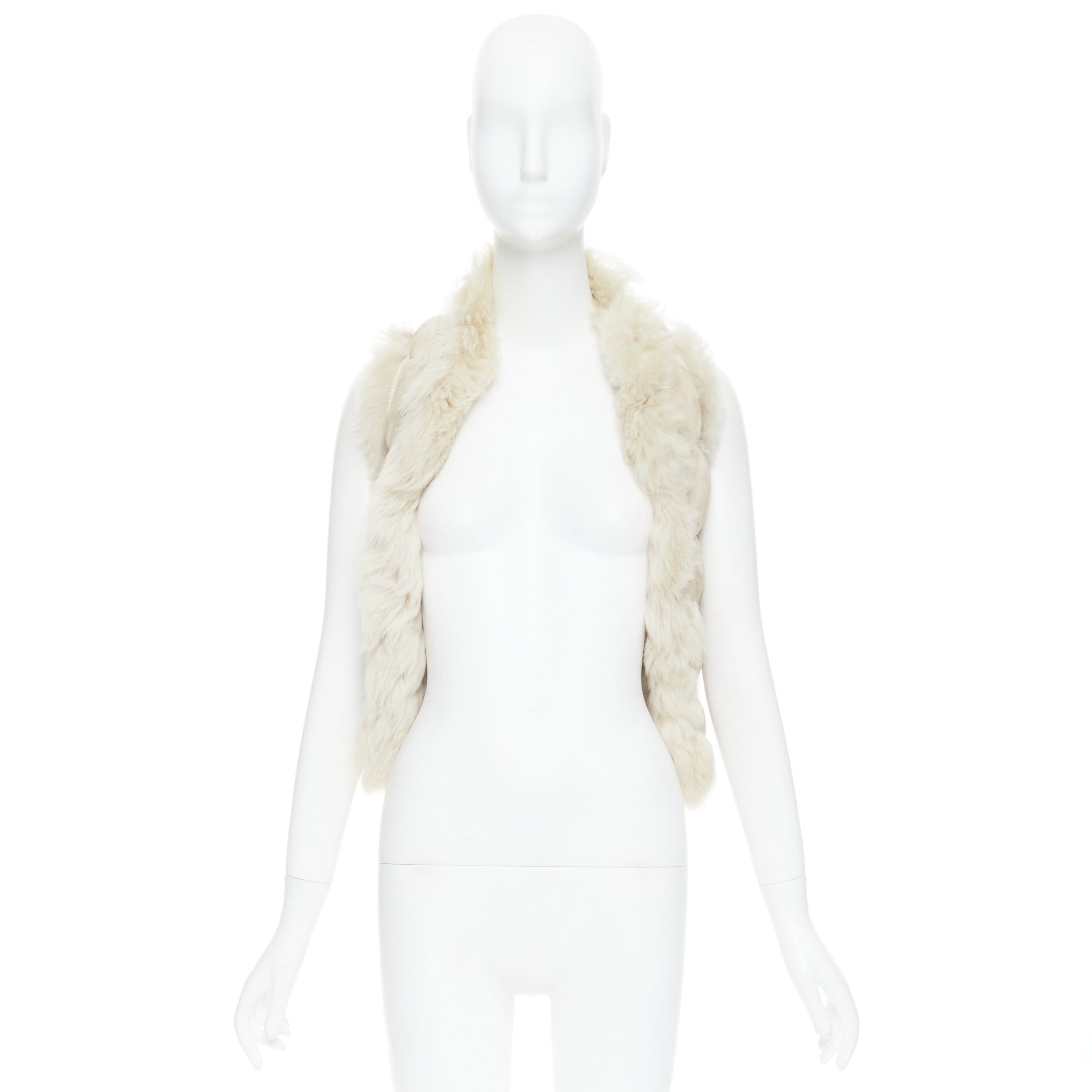 Joseph Beige Fur Bolero Vest - Image 11