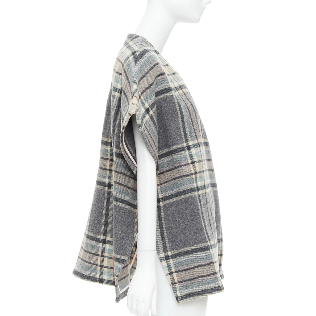 Chloé Grey Checked Cape Top Pink Wool Very good - Box View