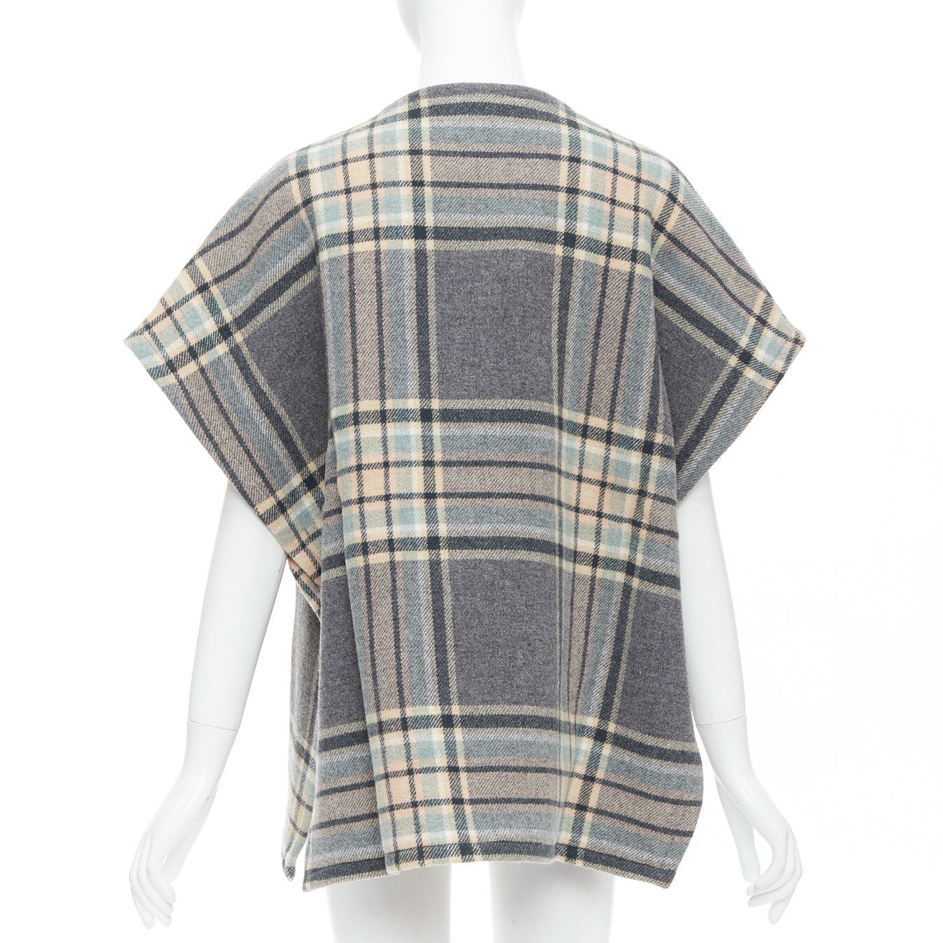 Chloe Grey Checked Cape Top - Detail 1