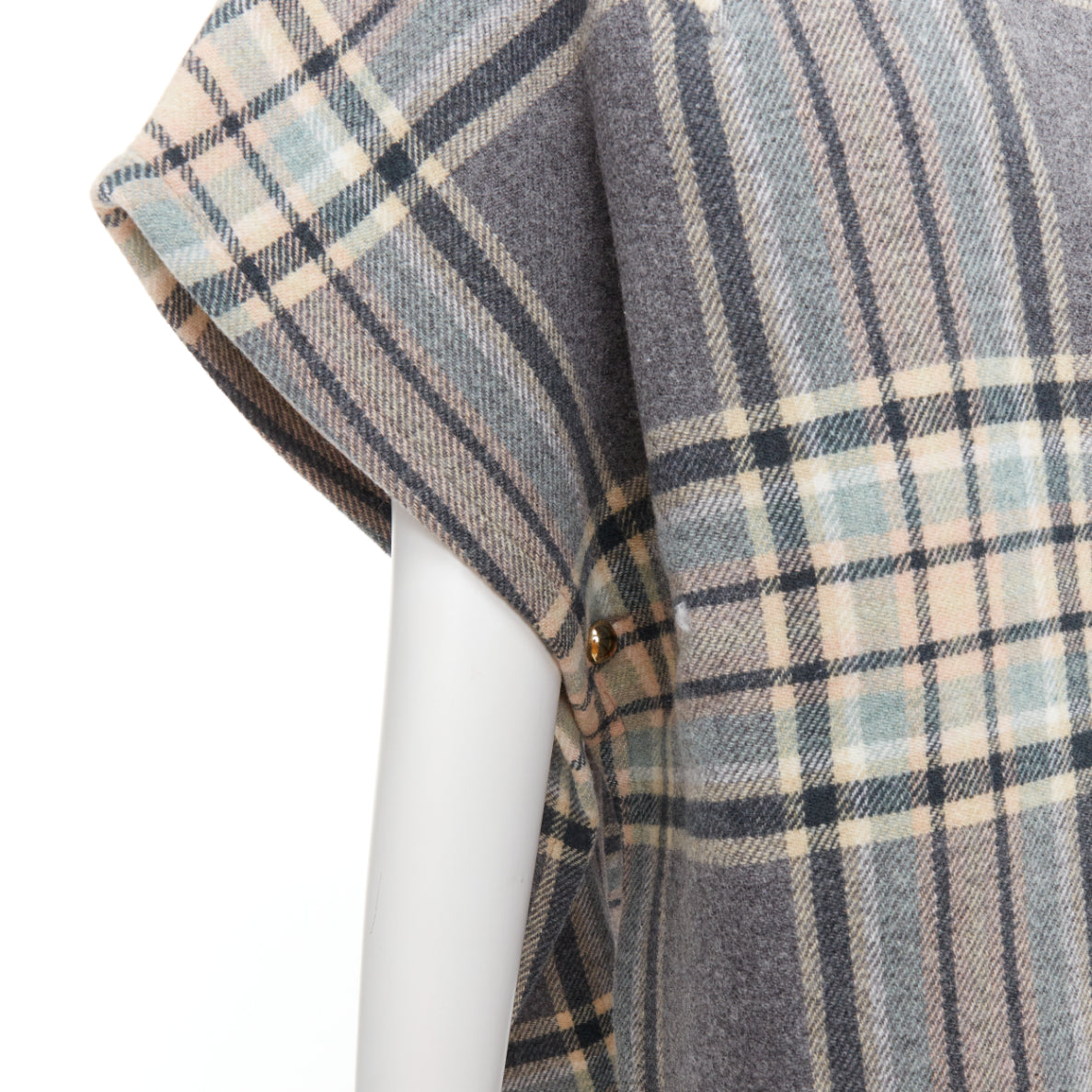 Chloe Grey Checked Cape Top - Image 10