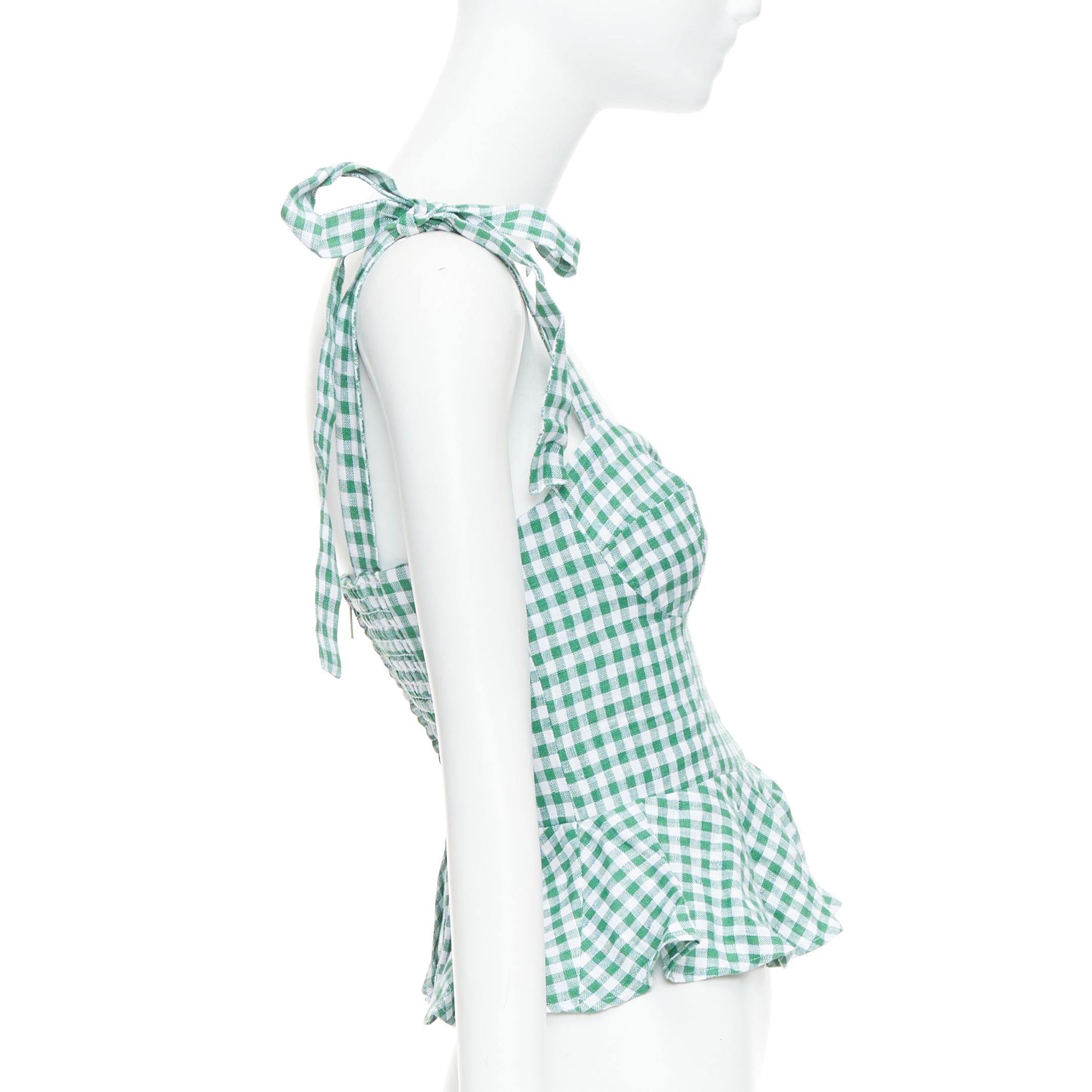 Reformation Set of Check Tops - Back view