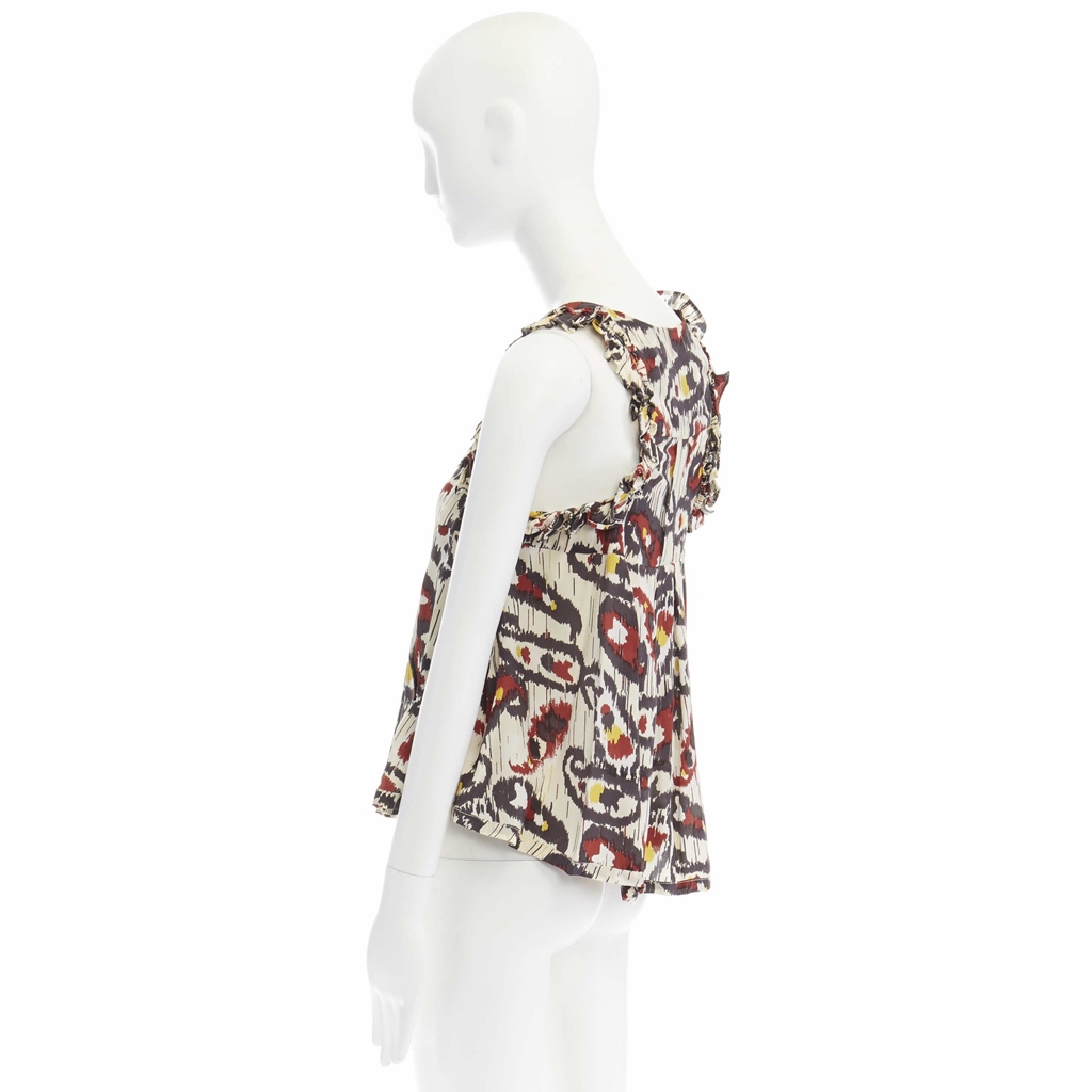 Isabel Marant Ikat Silk Cutout Top - Side view