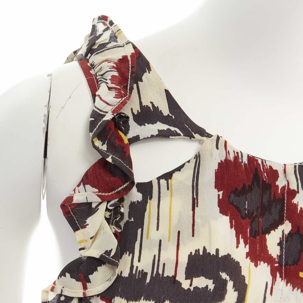 Isabel Marant Ikat Silk Cutout Top - Detail 1