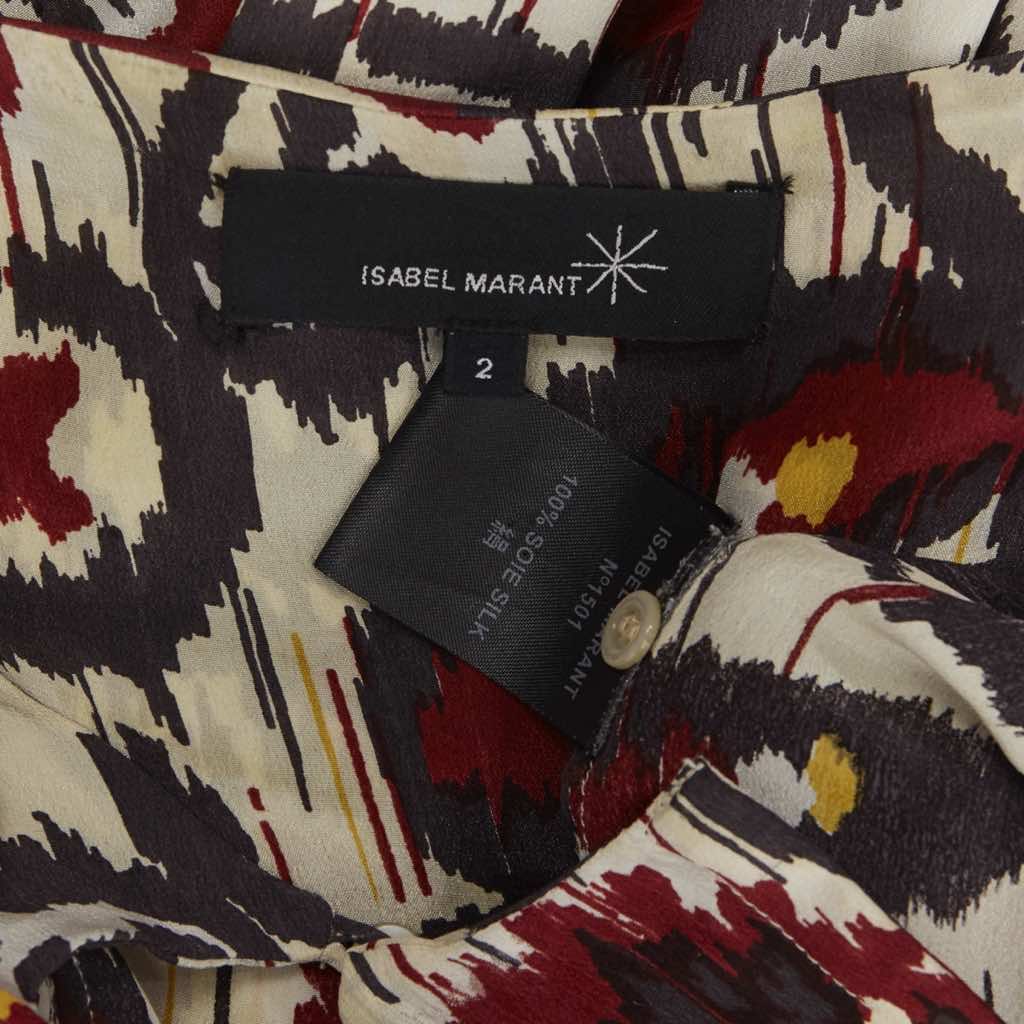 Isabel Marant Ikat Silk Cutout Top - Image 11