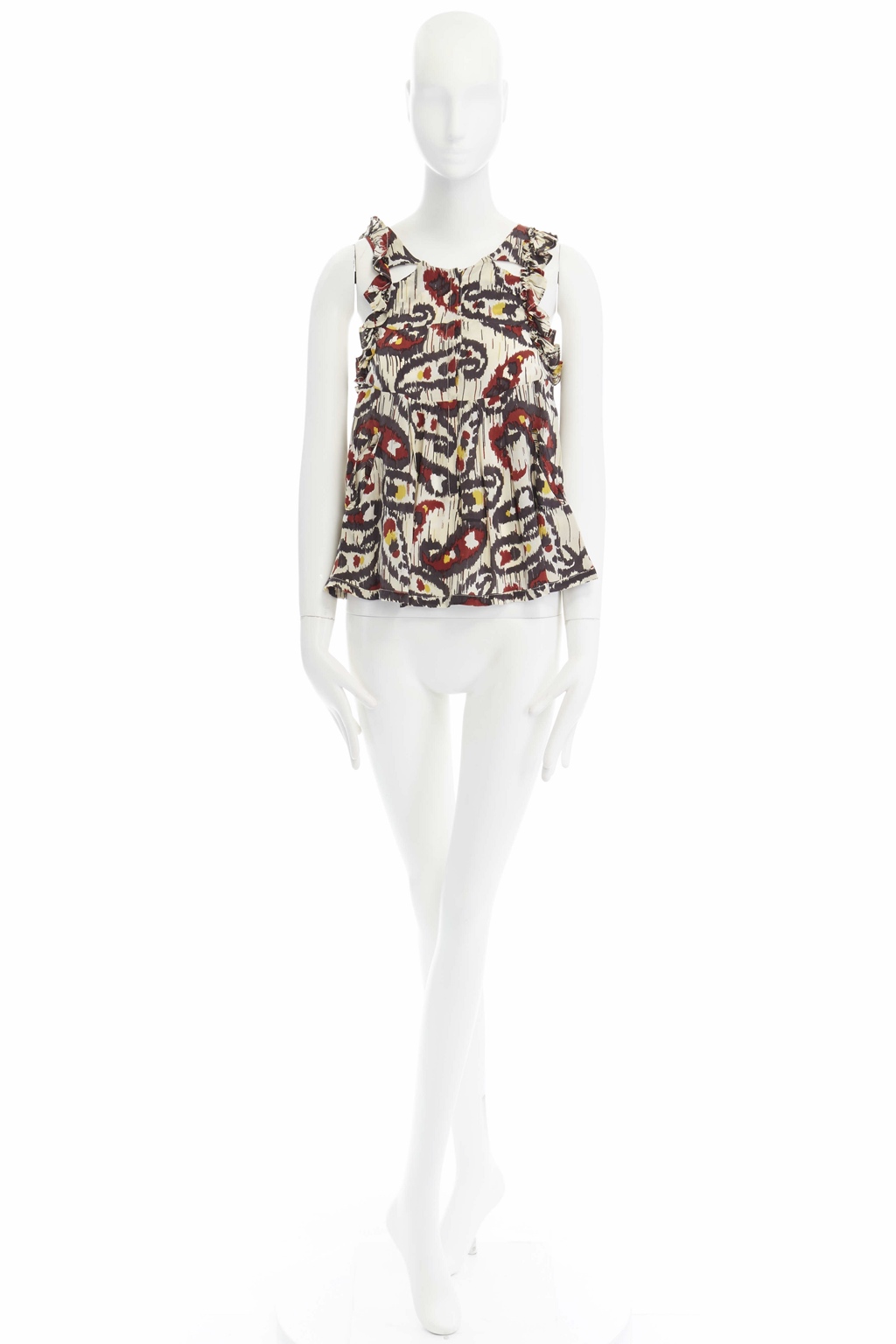 Isabel Marant Ikat Silk Cutout Top - Image 13