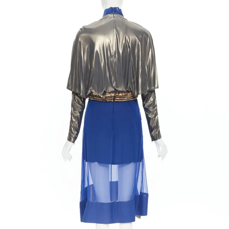 Balenciaga Futuristic Bustier Dress Blue Silk Never worn, with tag - Box View