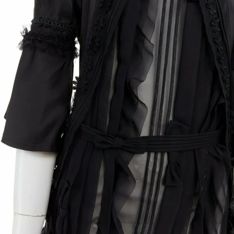 Comme Des Garcons Victorian Ruffle Dress Black Silk Never worn - Back View