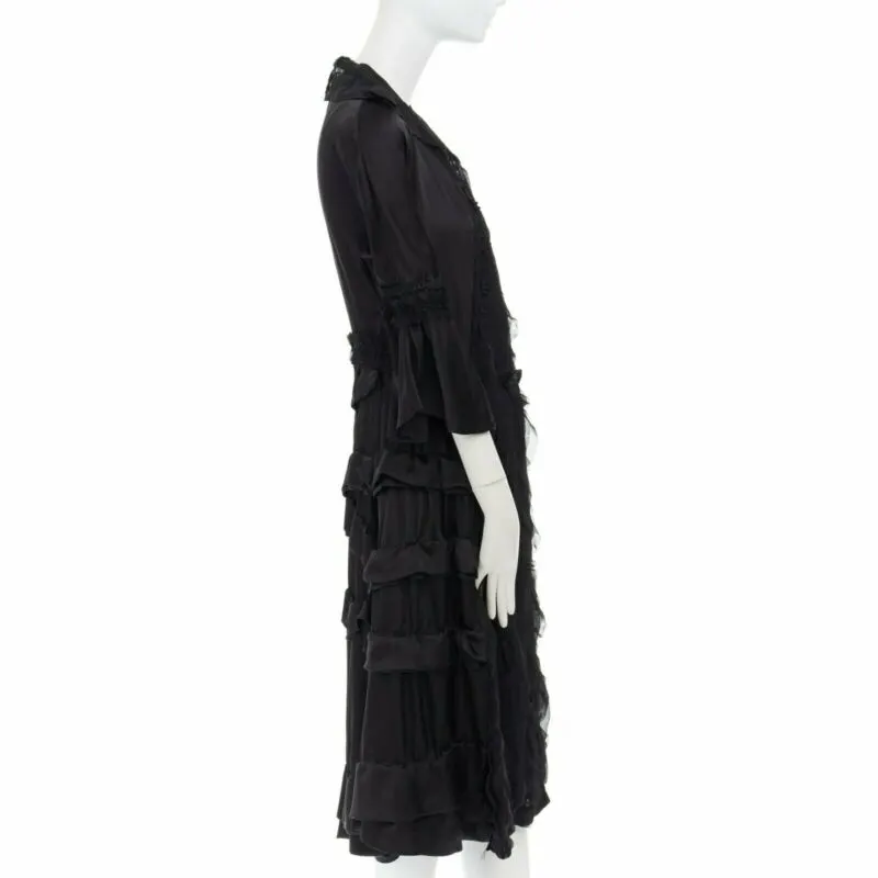 Comme Des Garcons Victorian Ruffle Dress Black Silk Never worn - Box View