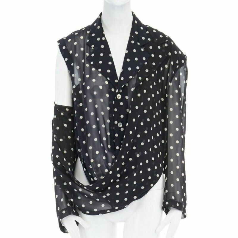 Comme Des Garcons Polka Dot Draped Blazer