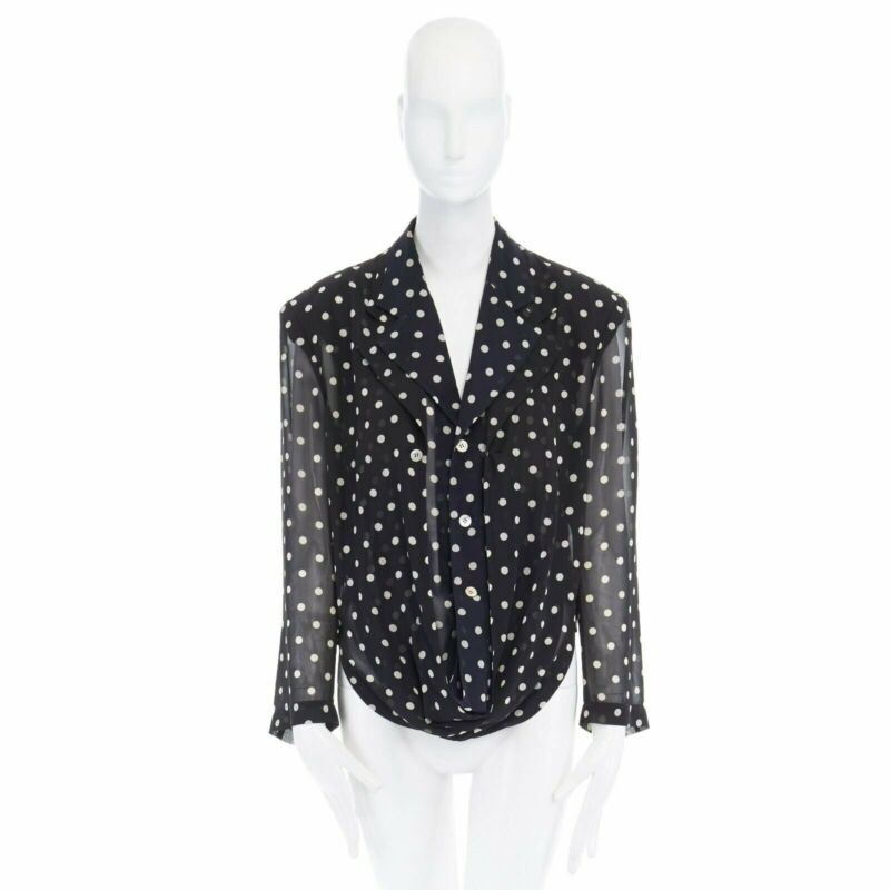 Comme Des Garcons Polka Dot Draped Blazer - Image 6