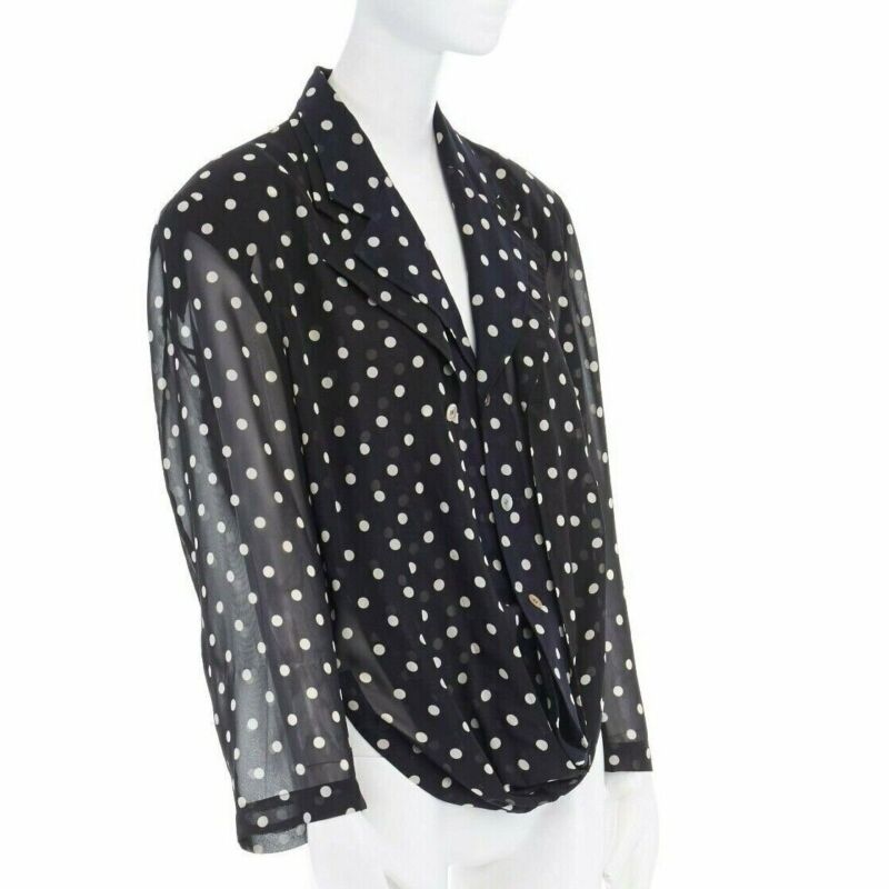 Comme Des Garcons Polka Dot Draped Blazer - 4