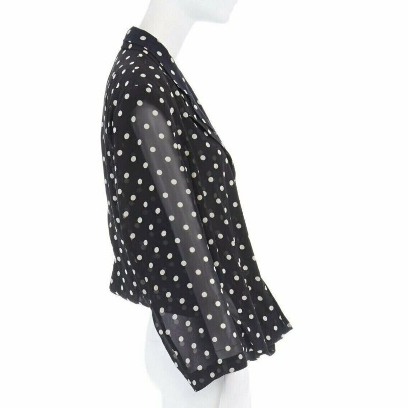 Comme Des Garcons Polka Dot Draped Blazer - Side view