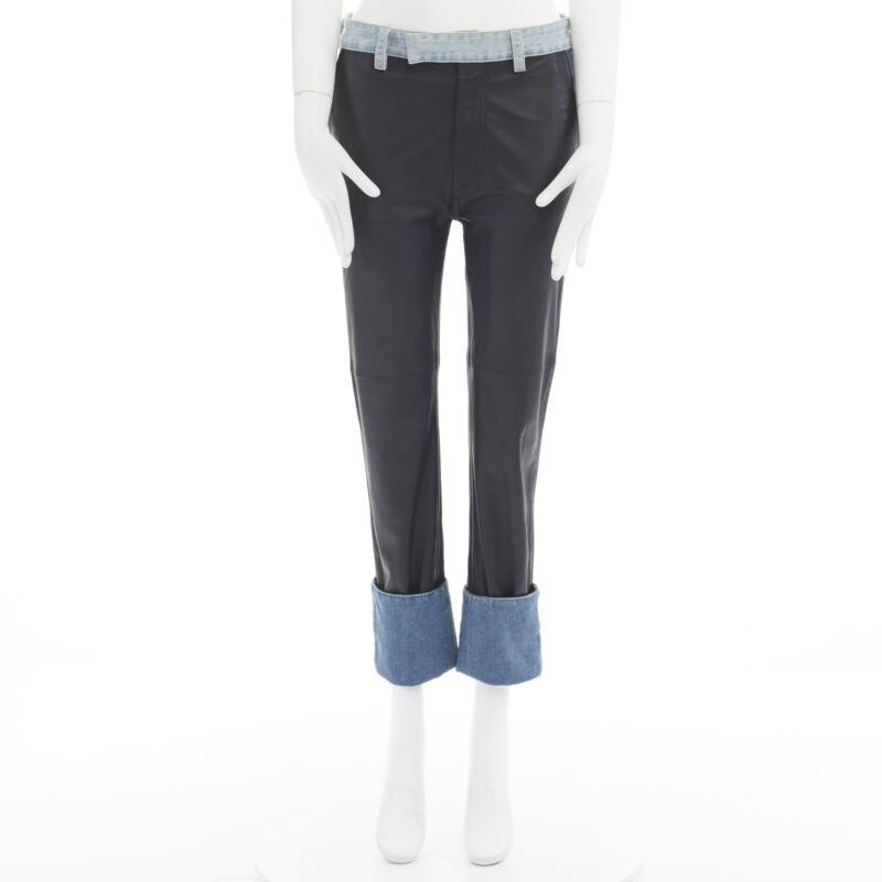 Maison Martin Margiela Leather Trim Cuffed Jeans - Image 6