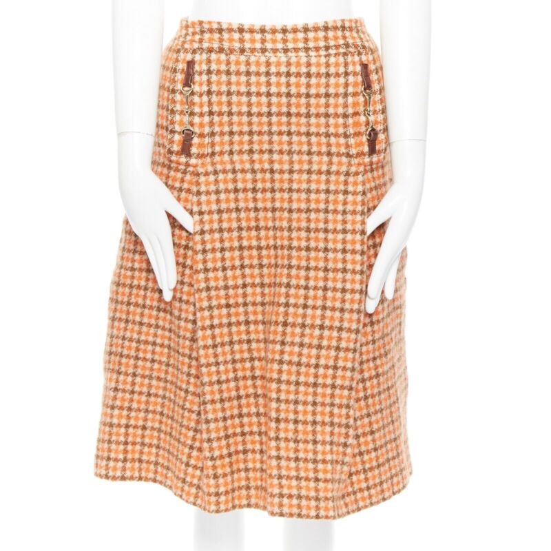 Celine Check Pleat Skirt