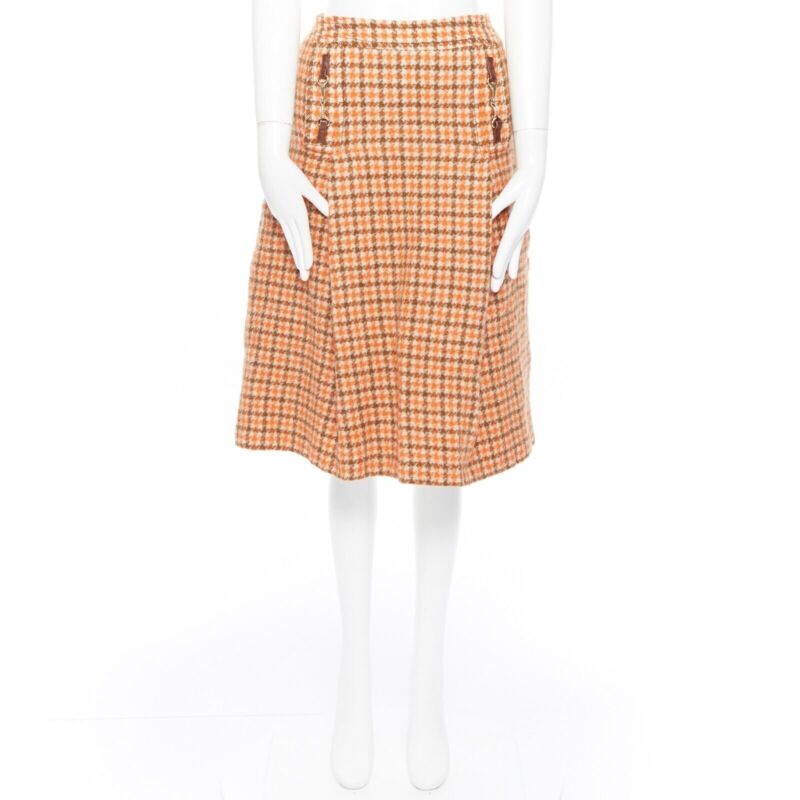 Celine Check Pleat Skirt - Image 12