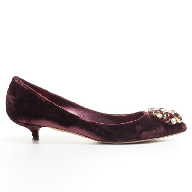 Dolce & Gabbana Velvet Crystal Pumps