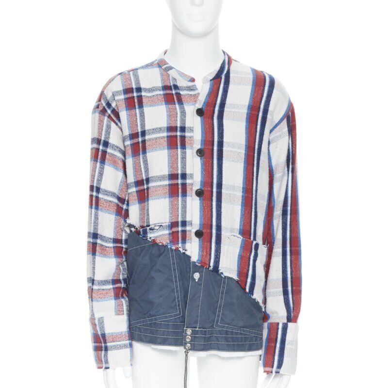 Greg Lauren Plaid Deconstructed Top
