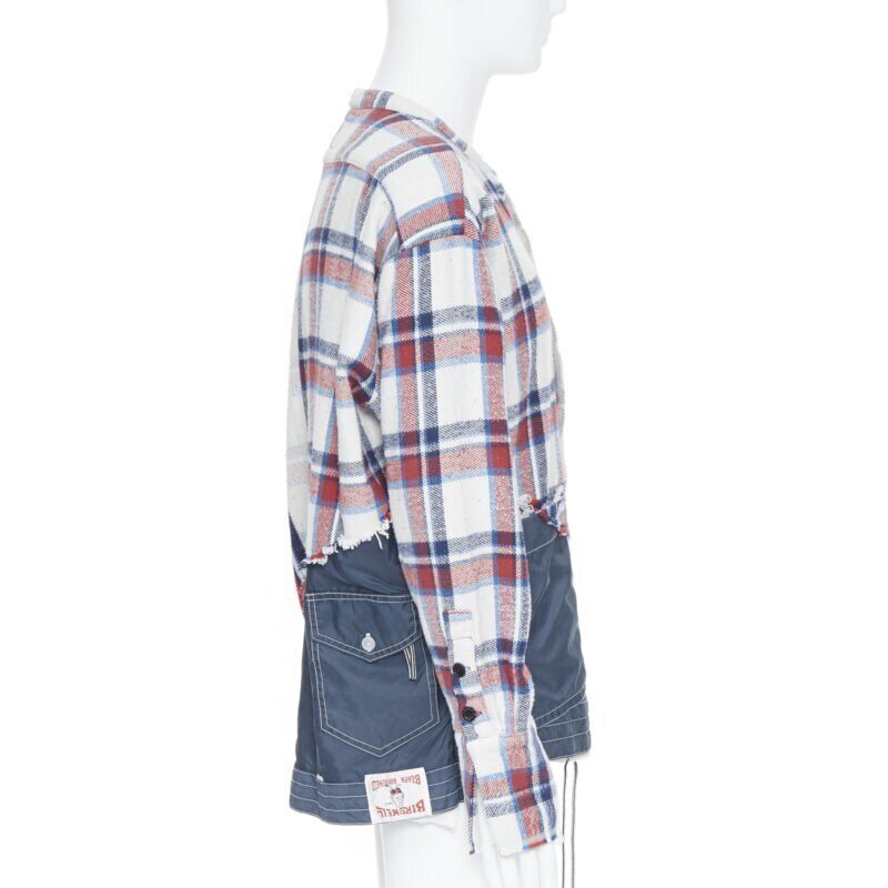 Greg Lauren Plaid Deconstructed Top - Side view