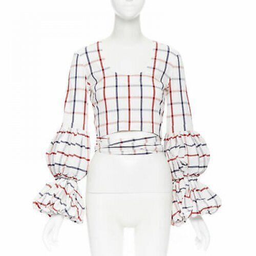 Rosie Assoulin Checked Wrap Top