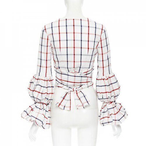 Rosie Assoulin Checked Wrap Top - Side view