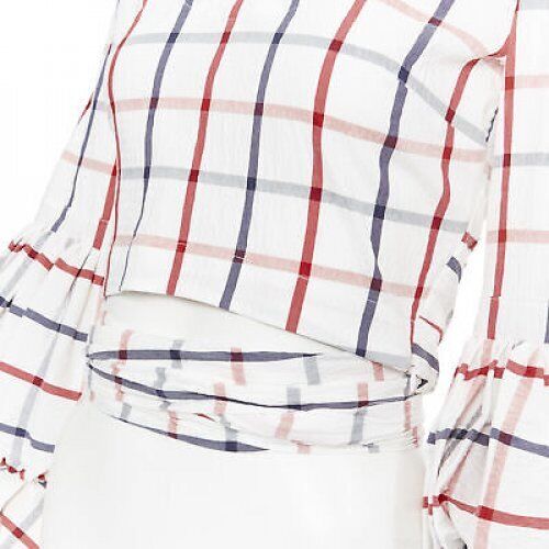 Rosie Assoulin Checked Wrap Top - Image 10