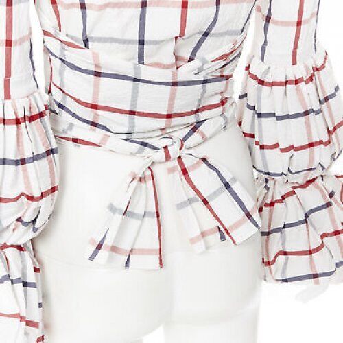 Rosie Assoulin Checked Wrap Top - Image 11