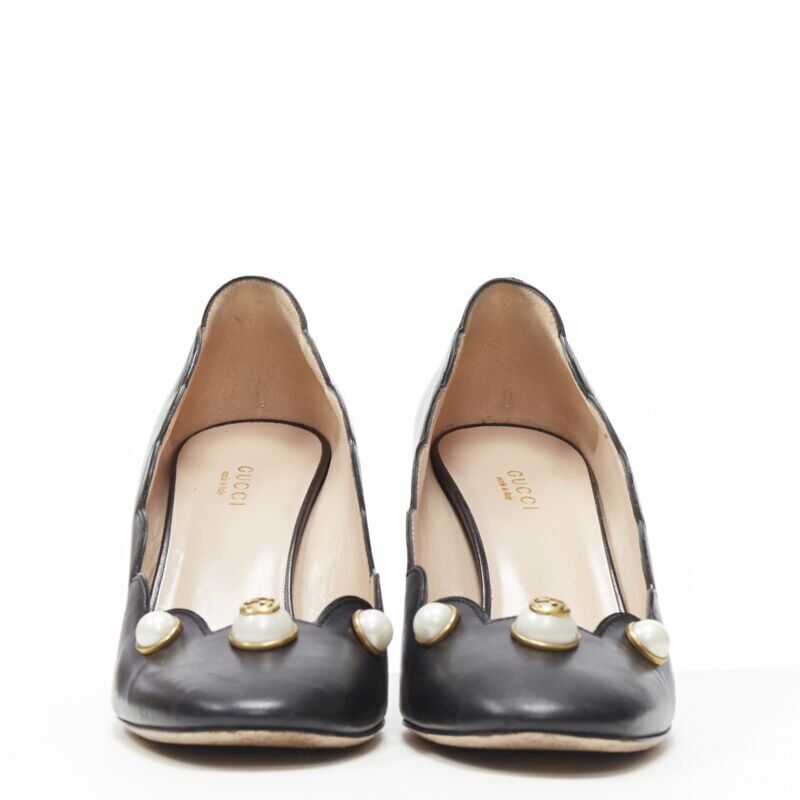 Gucci Pearl Chunky Pumps - Image 6