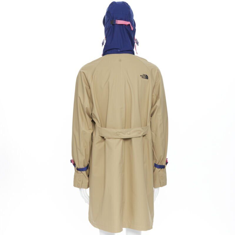 The North Face Tan Blue Raincoat - Side view